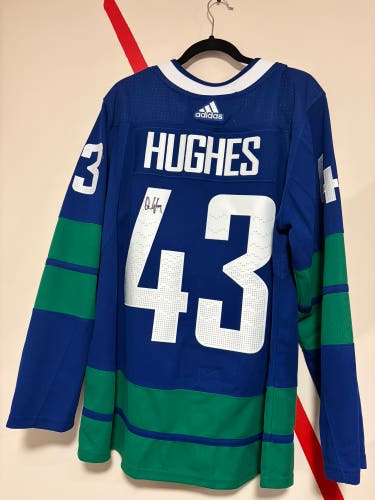 Signed Quinn Hughes Canucks Jersey