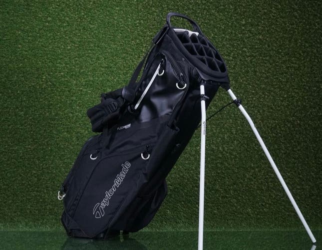 TAYLORMADE FLEXTECH CROSSOVER STAND BAG 14 WAY DIVIDERS GOLF BAG BLACK USED ONCE