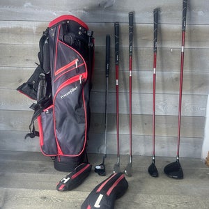PowerBilt Junior Teen Red Series Complete Golf Club Set 5 Clubs Stand Bag RH