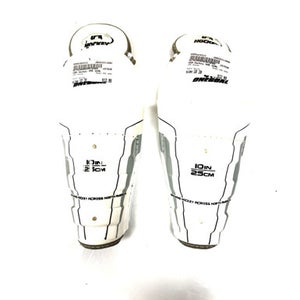 Used USA Hockey ONE GOAL Youth Shin Guards White 10" 11860-S000304412