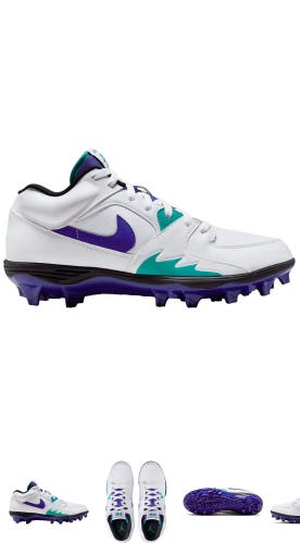 White Men's Size M 11.0 (W 12.0) Adult Jordan Molded Cleats Cleats (New)