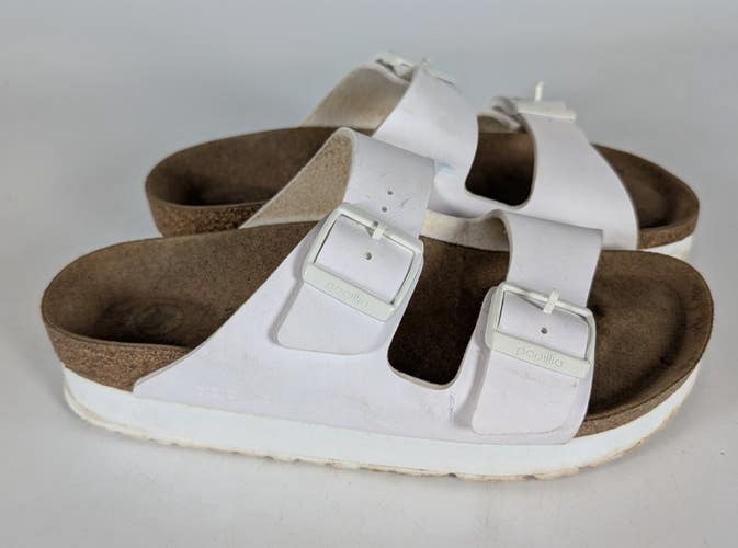 Birkenstock Arizona Papillio Platform Vegan Sandals Women's Size: 39 / 8 White