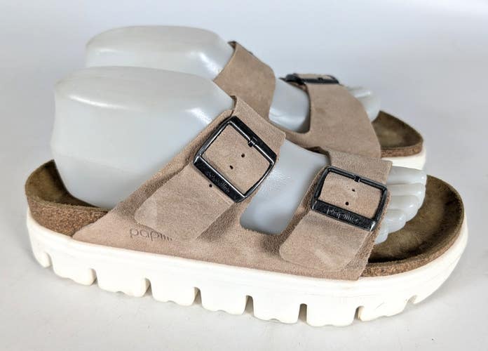 Birkenstock Arizona Papillio Flex Platform Sandals Beige Leather Women's 40 / 9
