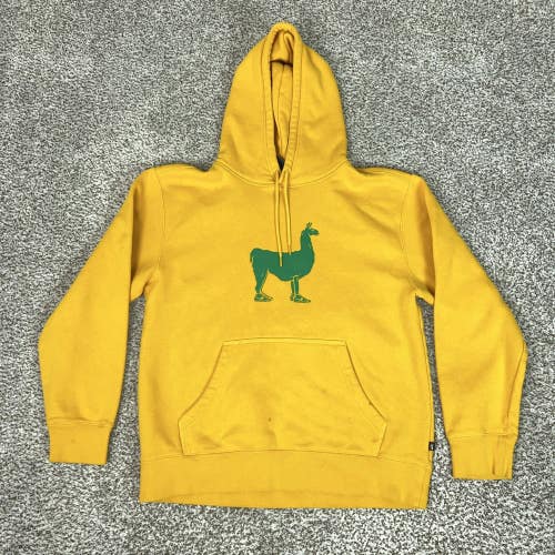 Nike SB Hoodie Mens Medium Yellow Llama Graphic Pullover Sweatshirt Fleece Skate