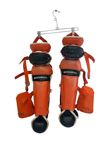 Used BoomBah 9-12 Catchers Leg Guards Orange Youth 11692-S000146377