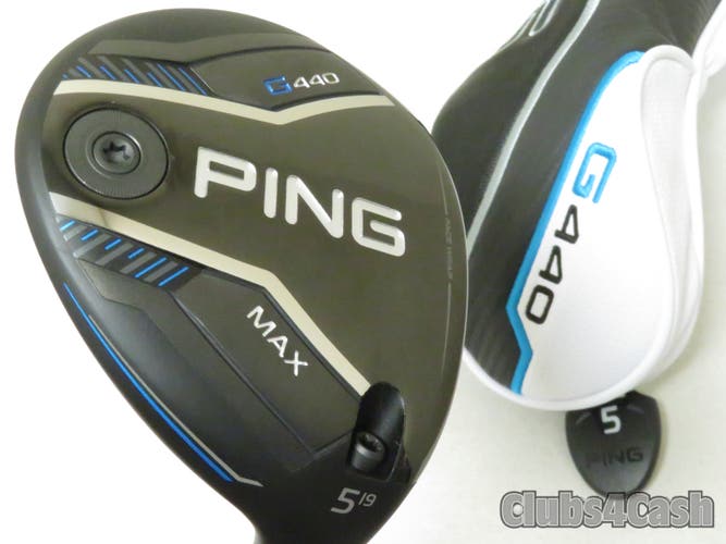 PING G440 Max Fairway 19 5 Wood TOUR 2.0 Chrome 75 Stiff +Cover .. MINT