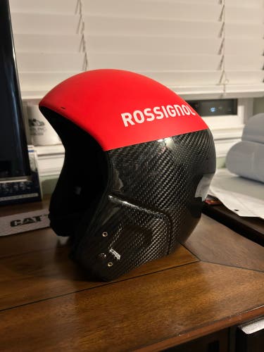 Medium/Large Carbon Rossignol race Helmet (Used) FIS Legal