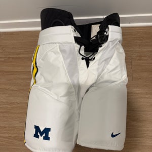 University of Michigan White Outdoor Pro Stock Bauer Supreme Pants Medium