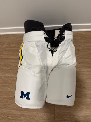 University of Michigan White Outdoor Pro Stock Bauer Supreme Pants Medium