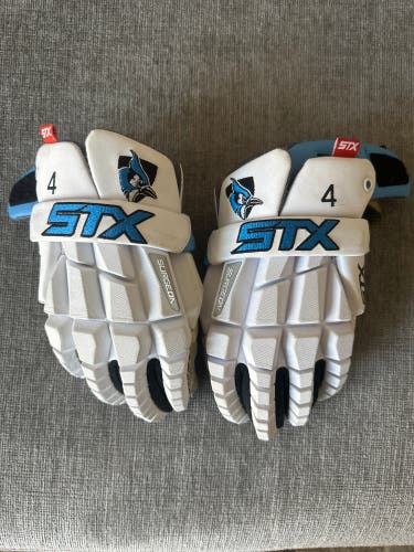 Johns Hopkins University Game Used STX Surgeon RZR Lacrosse Gloves #4