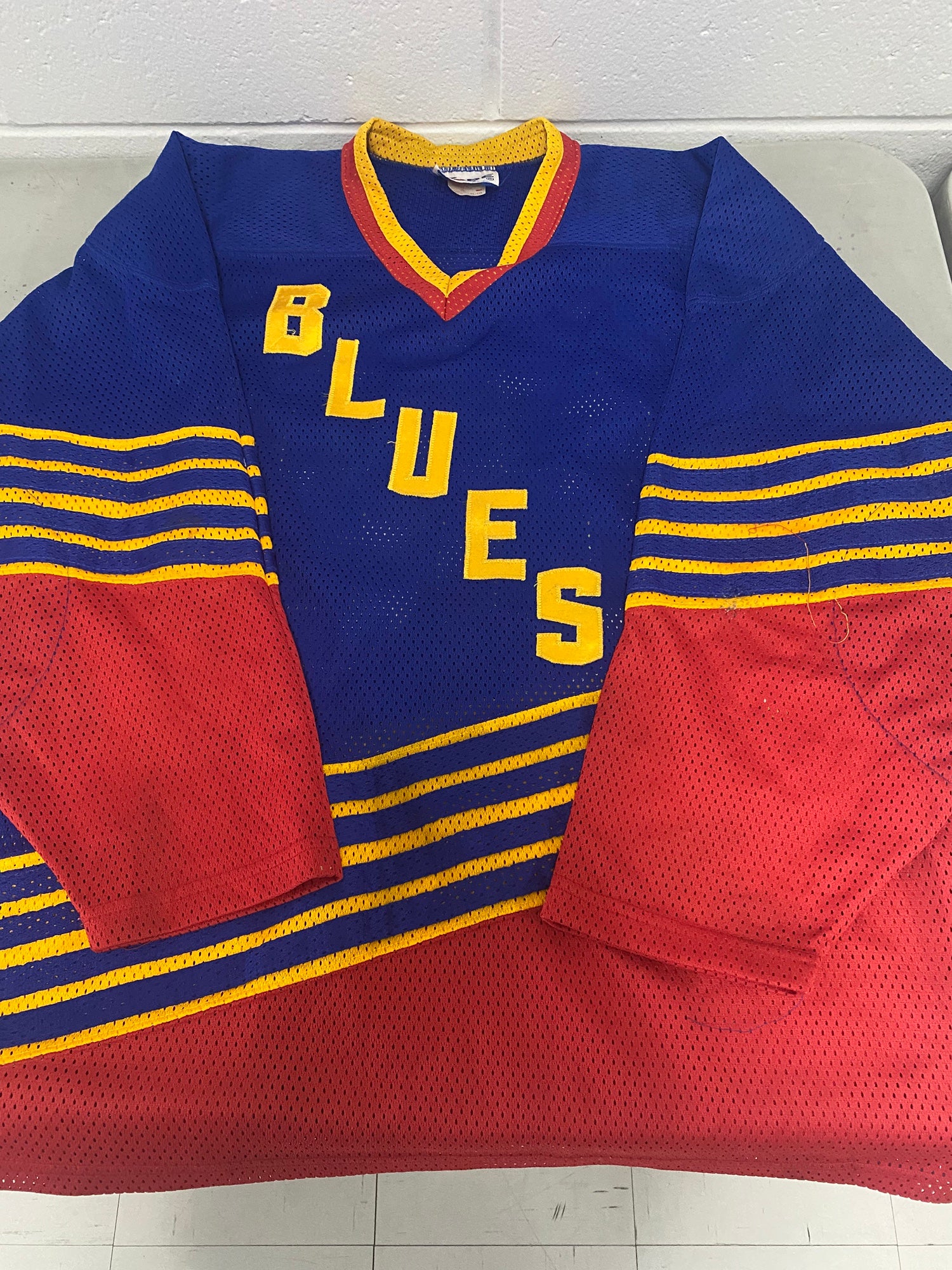Maillot Vintage Saint Louis Blues - Marque Starter - Taille L - Coton - Manches Longues - Occasion Très Bon État
