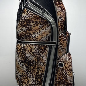 Taboo Fashions Lightweight Ladies Cart Bag Leopard 14-Way Divide Golf Bag