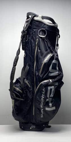 Sun Mountain H2NO Stand Bag Black 4-Way Divide Single Strap Golf Bag