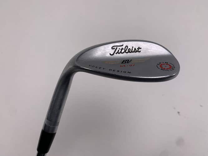 Titleist Vokey Spin Milled Chrome 2009 Wedge 64* 7 Bounce Wedge Steel Mens LH