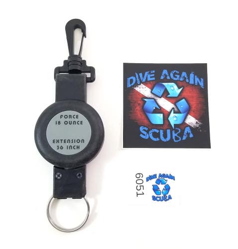 Force 18 Ounce 36" Scuba Dive Retractor Console Computer      Retracter    #6051