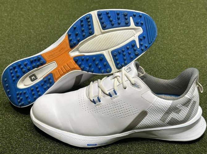 FootJoy Mens FJ Fuel Spikeless Golf Shoes White/Gray/Blue Size 11.5 Medium NICE!