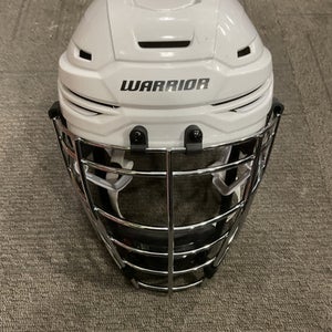 Used Warrior ALPHA ONE PRO BOX LACROSSE Lacrosse Helmet White MD 11614-S000230729