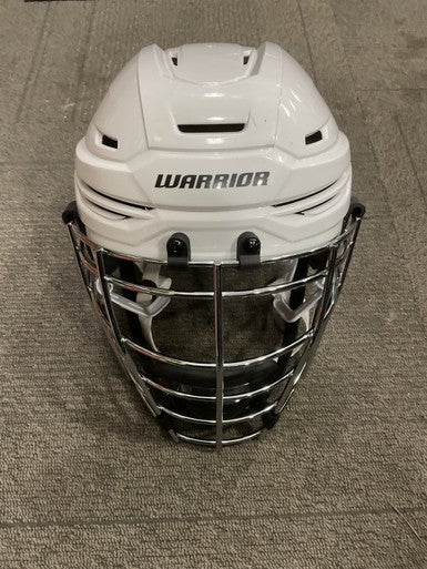 Used Warrior ALPHA ONE PRO BOX LACROSSE Lacrosse Helmet White MD 11614-S000230729