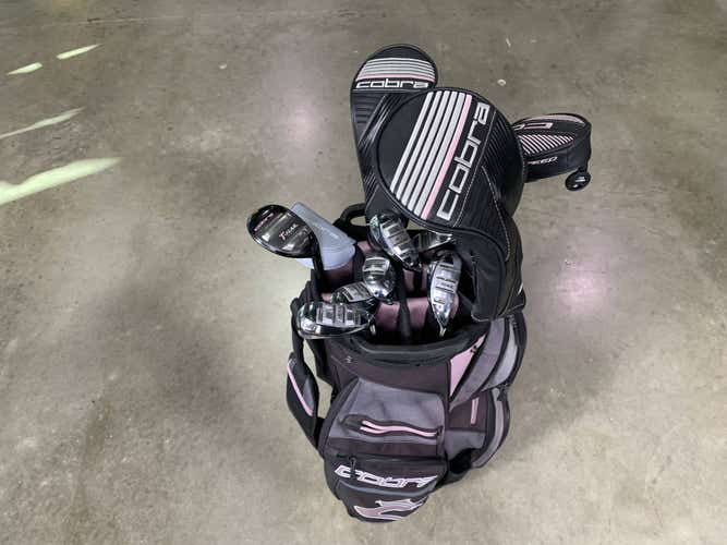 Cobra F-Max T-Rail Club Set Driver 5W-7W 5H-6-SW Putter Ladies Womens RH +Bag