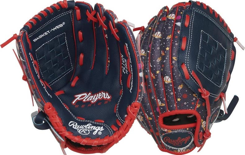 Rawlings | PLAYERS SERIES Youth Baseball Glove | 10" - Basket Web | Navy/Space