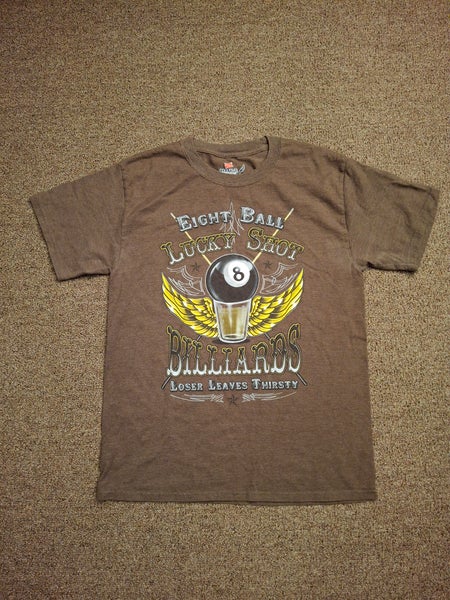 Eight Ball Lucky Shot Billards Mens T-Shirt Sz Medium