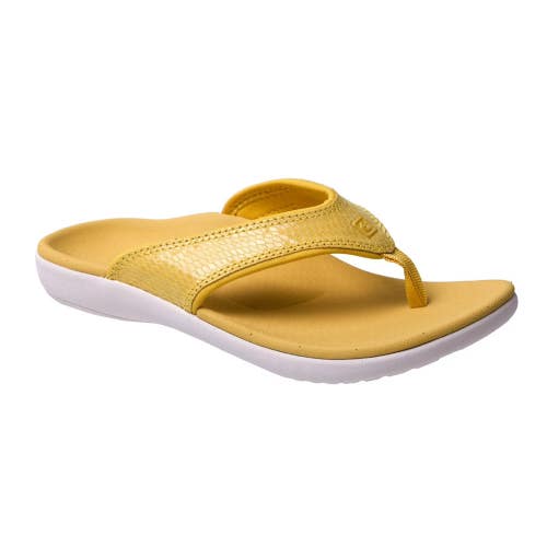 Spenco Yumi Gecko Sandals Women's US 7 Yellow Round Toe Slip-On Slide JZZ1060