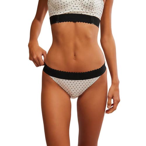 Free People Printed Viva La Bikini Bottom Women's Small Ivory Polka Dot DDR2065