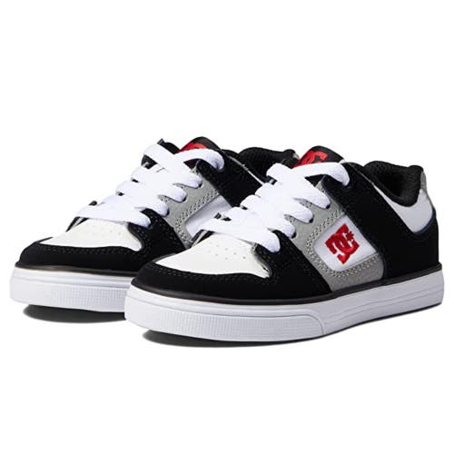 DC Pure ADBS300267-WBD Sneakers Kids 2.5 White Black Skateboard Shoes VER1088