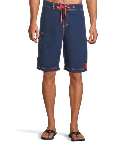 Hurley One And Only Boardshort Men's 32 Navy Drawstring Waist Swimwear JDM2760