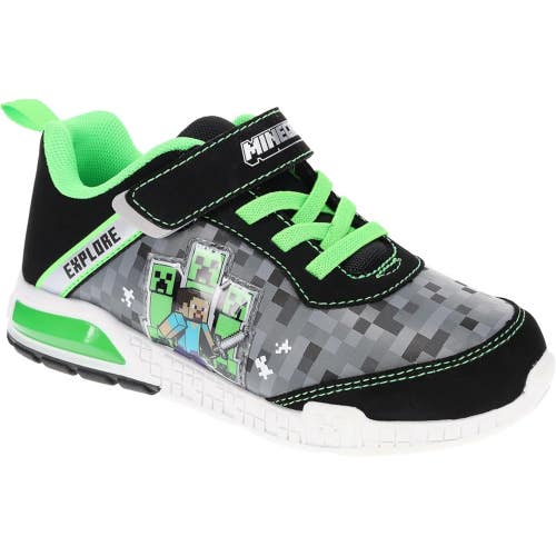 Minecraft Explore Sneakers Kids US 1 Gray Black Light Up Comfort Shoes ZAP1466