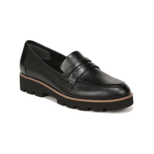 Vionic Charm Cheryl II Loafer Womens US 8.5 Black Leather Slip On Shoes HAWK2360