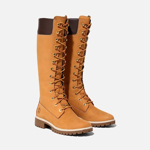 Timberland Premium TB13752R231 Women Wheat Leather 14-Inch Waterproof Boots LIQ3
