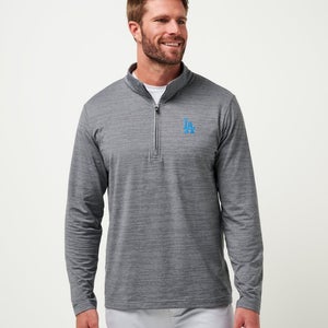 TravisMathew Los Angeles Dodgers The Heater Top Men's S Gray Quarter Zip DDR2039