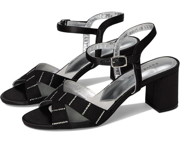 David Tate Cocktail Sandals Women's US 10 Black Ankle Strap Block Heel HAWK2417