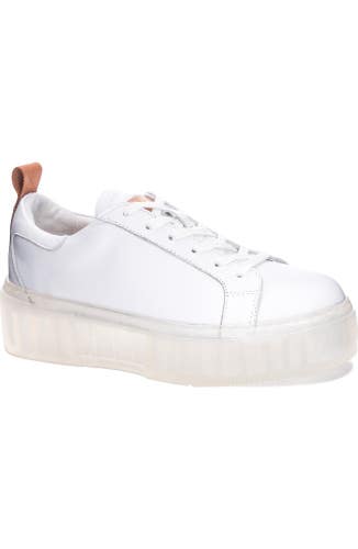 Chinese Laundry 42 Gold Glee Sneakers Women's US 10 White Platform Shoes VER1234
