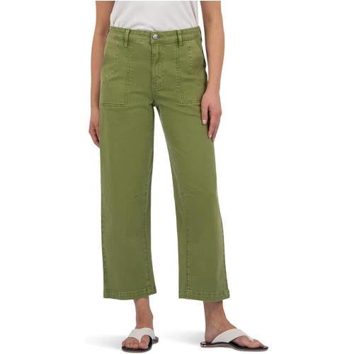 Kut from the Kloth Ashton Jeans Women's 14 Kiwi Denim Cropped Wide Leg JDM2757