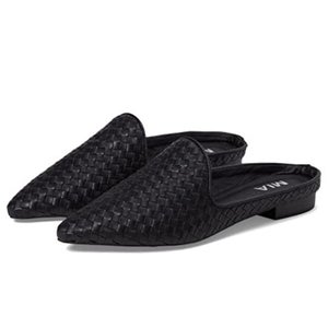 MIA Johona Mule Women's US 7.5 Black Pointed Toe Slip On Block Heel VER1413