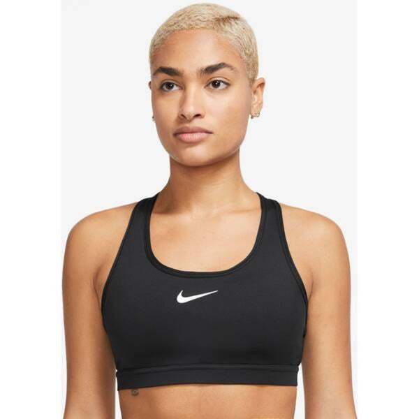 Nike Swoosh Sports Bra Women's XL Black Medium Support Padded Activewear JDM2477