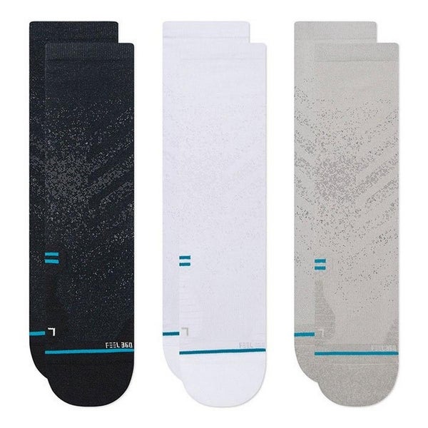 Stance Run Light Crew Socks Mens Medium Multi Stretch Performance 3-Pack JDM2464
