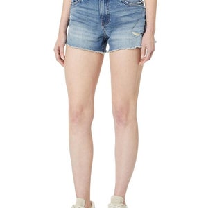 KUT from the Kloth Jane Shorts Women's 0 Blue Denim Fray Hem High Rise JDM2714