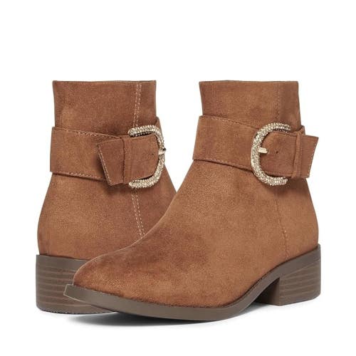Steve Madden Boots Girls US 3 Brown Round Toe Block Heel Ankle Bootie HTAT417