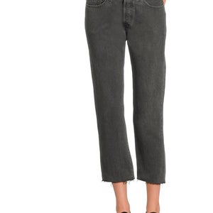 Levi's 501 Jeans Women's 28x26 Gray Stretch High-Rise Straight Leg Crop DDR2048