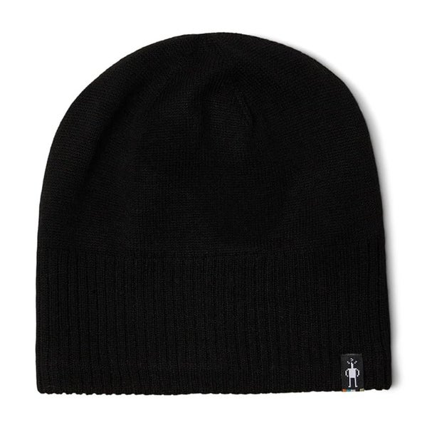 Smartwool Fleece Lined Beanie Hat Men's Black Merino Wool Blend Rib-Knit DDR2033