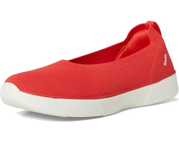 Keds BlissWalk Skimmer Flats Women's 8 Red Slip-On Comfort Casual Shoes HAWK2460