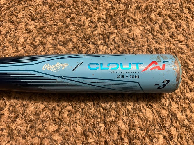 2024 Rawlings Clout AI Alloy BBCOR Certified Bat (-3) 29 oz 32" (Used)