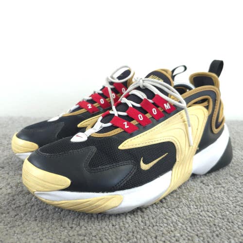 Nike Zoom 2K Womens Size 7.5 Running Shoes Low Top Black Gold AO0354-005