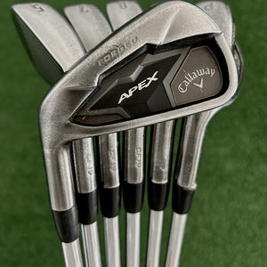 LH Callaway Apex 19 Black Smoke Forged Iron Set 5-P / NS Pro 115 Stiff