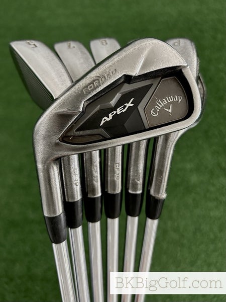 LH Callaway Apex 19 Black Smoke Forged Iron Set 5-P / NS Pro 115 Stiff