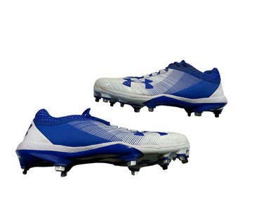 Used Under Armour DIAMOND TIPS BB/SB Cleats Royal Blue And White Senior 12 11873-S000232203