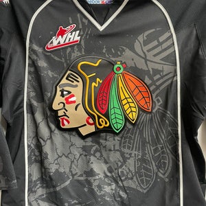 New Vintage Reebok Portland Winterhawks Alternate Black Game Jersey size 58 Goalie Cut